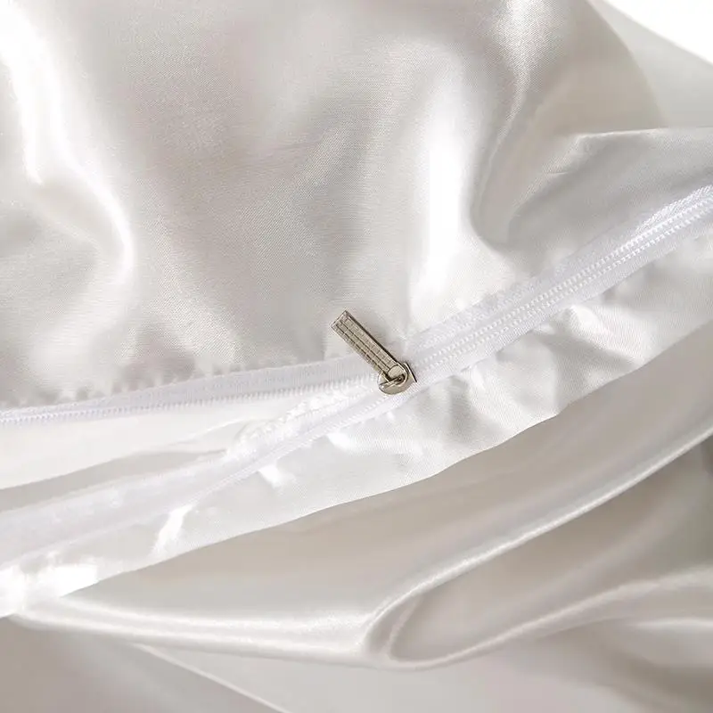 WASART Luxury satin rayon bedding set summer white duvet cover single double queen king size quilt cover 150/180 comforter cover