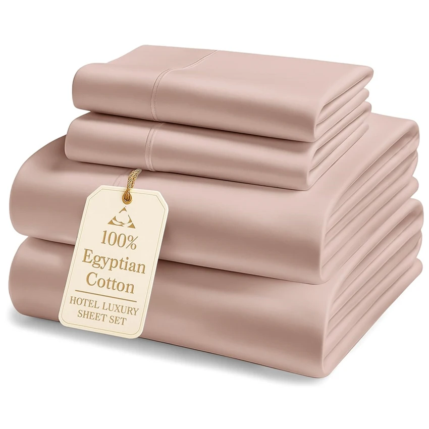 Soft Bed Sheet Set 100% Egyptian Cotton Bedding Set 1000TC 4/6pcs Bed Sheets Set Luxury Soft Fitted Sheet Bedsheet Pillowcase