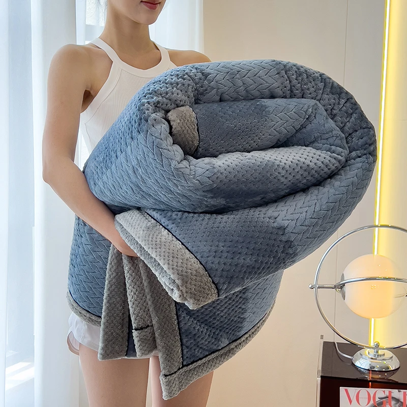 Fluffy Coral Velvet Blanket New Fleece Plush Comfortable Thickened and Warm Soft Sofa Cover Throw Blankets Luxury Bed Blanket