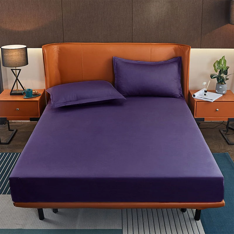 WASART Cotton fabric bed sheet elastic fitted sheet mattress protector cover cozy double bed couple bed linens 150x190 king size