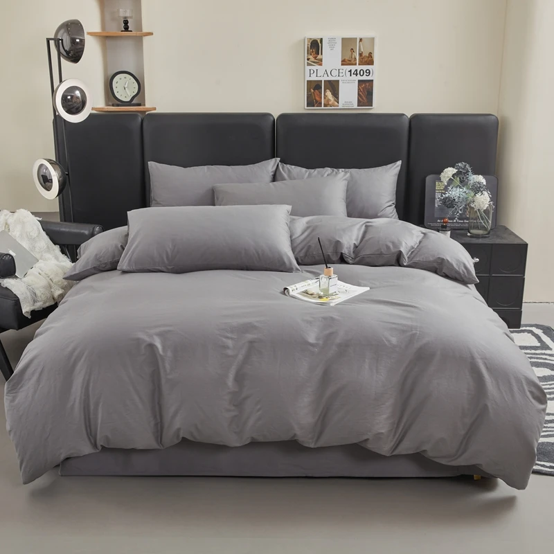 WASART Polyester cotton duvet cover with pillowcase cozy couple luxury bedding set quilt cover single double bed queen king size