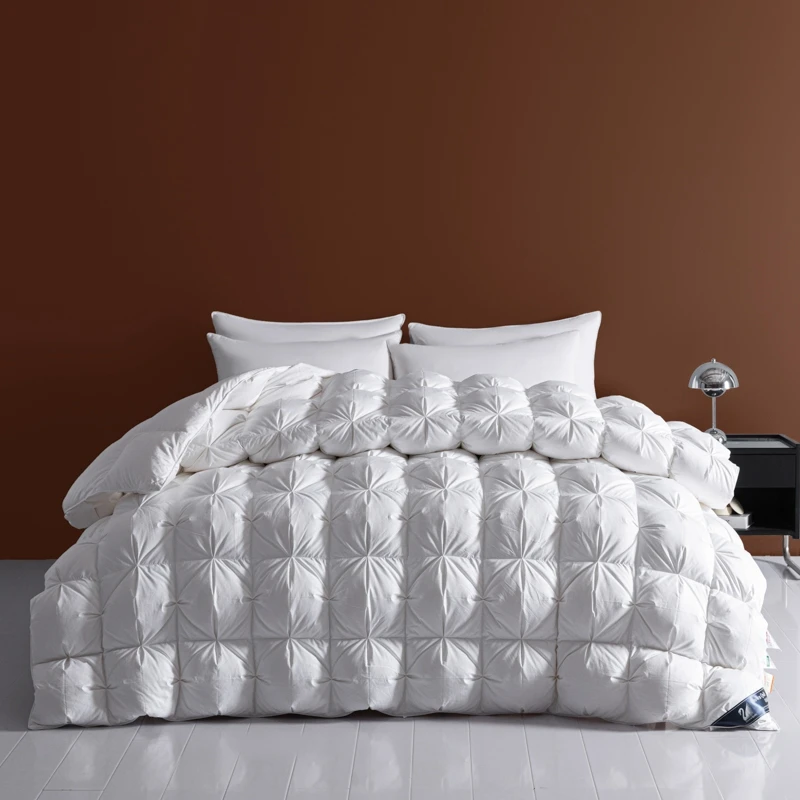 Luxurious White Goose Bed Duvet Super King Size Duvet 5 Stars Hotel Goose Feather Down Quilt Anti Allergen Ultra Soft Comforter