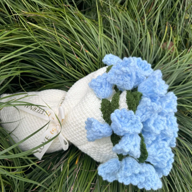 WASART Rose Bouquet Blanket Handmade Crocheted Knitted Blanket Outdoor Shawl Plaid Large Throw Blankets Best Birthday Party Gift