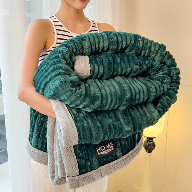 WASART New artificial rabbit plush warm blanket for beds autumn winter fluffy coral fleece sofa throw blanket thicken bed sheet