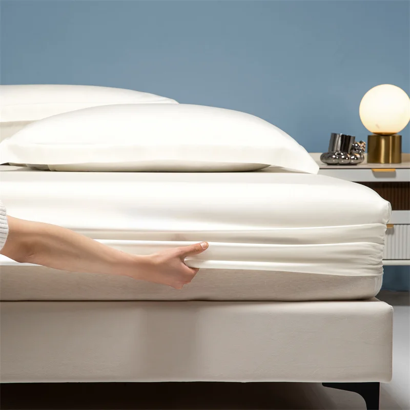 Luxury 100% Bamboo Bed Sheet Set with Fitted Sheets Flat Bedsheet Pillowcase Double Queen King Size Bedding Sets Smooth Silky