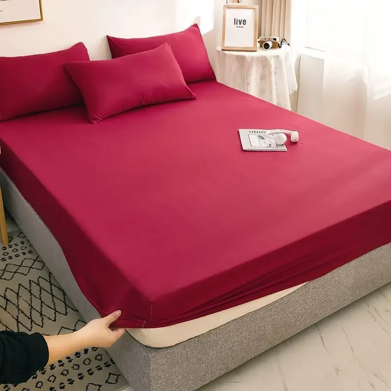 WASART Elastic fitted sheet mattress protector cover couple bedroom luxury double bed bedding queen king size bedsheet 90/150cm