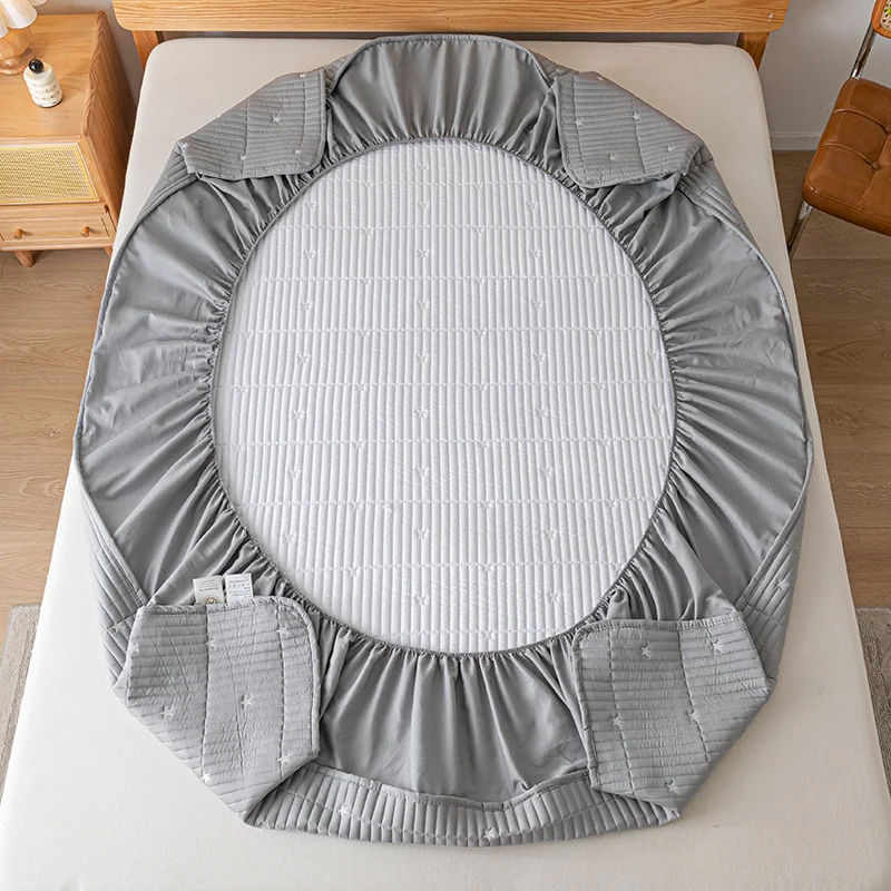 Waterproof Thicken Mattress Pad Protector Embroidered Breathable Fitted Sheet Bed Cover Durable Skin-friendly 140/160/180x200