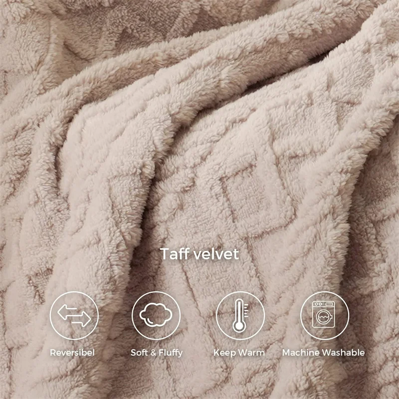 Premium Sherpa Double Layer Blanket Soft Reversible Fleece Warm Thick Throw Blanket for Bed, Couch Cozy All-Season Home Decor