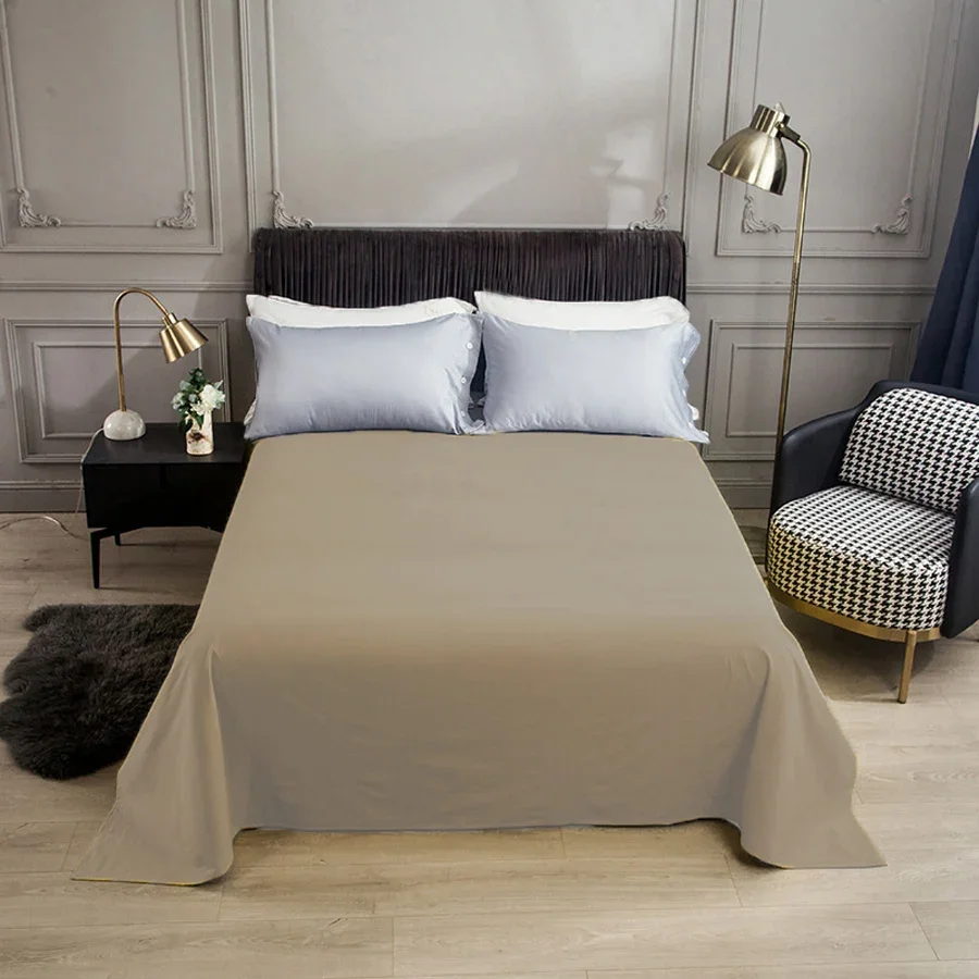 WASART Pure cotton flat bed sheet summer bedspread soft bed linens 2 people couple luxury double bed bedding king size bedsheet