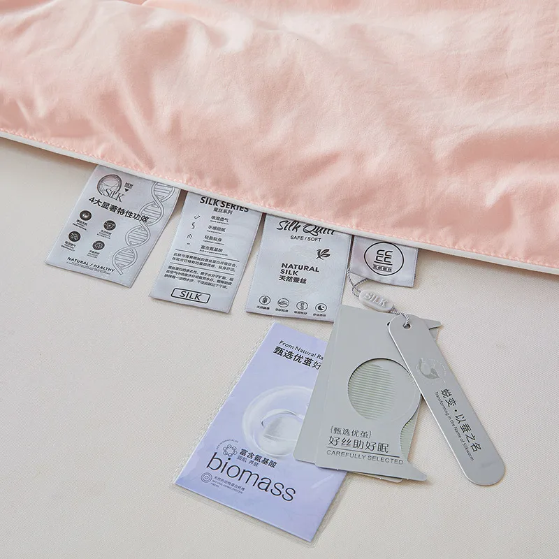 Mulberry Silk Quilt with 100% Silk Filling Temperature Control Comforter Reversible Bed Blanket Luxury Soft Quilts Cotton Cover