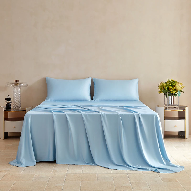 100% Silk 1pc Flat Bed Sheet Luxury Natural Mulberry Silk Bedding Flat Top Sheet Customized Any Size Bedsheet Smooth Bed Linen