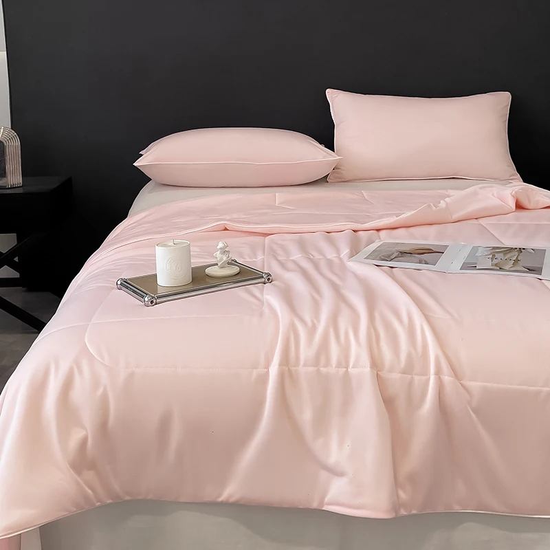 Air Condition Cooling Comforter Solid Color Cooling Blankets for Hot Sleepers Breathable Soft Lightweight Summer Quilt Smooth