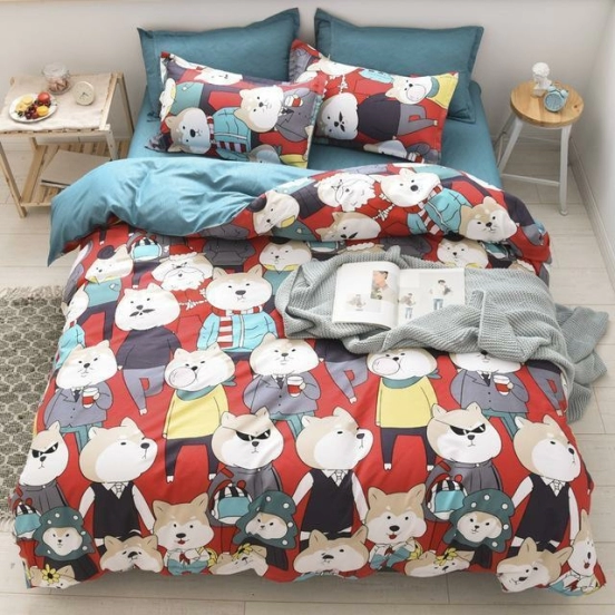 J5 Bedding Set Jpcs King Duvet Cover/ Quilt Cover/comforter Cover + 2 Pillowcase Bed Cover Size 150*200/180*220/200*200/220*240